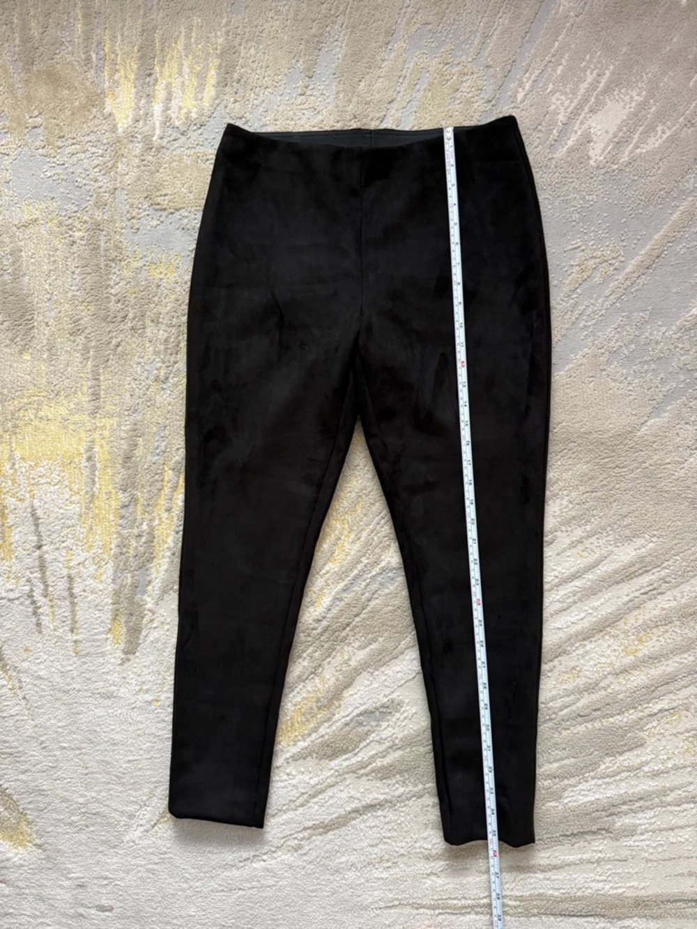 The Limited Black Ponte Leggings with Faux Suede Finish